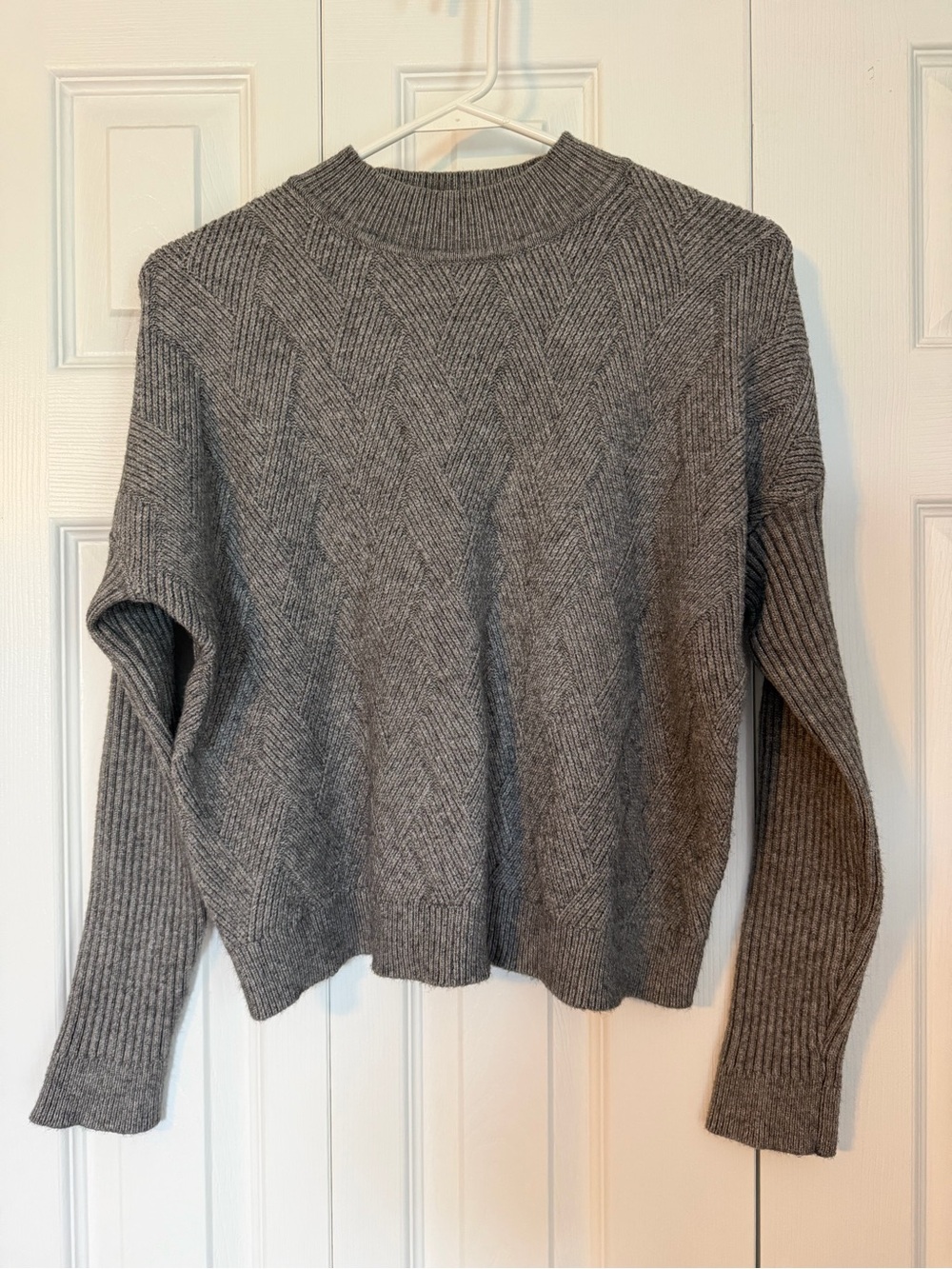 Gray Women's Mock Neck Knit Sweater